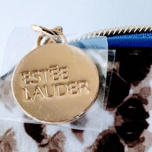 ESTEE LAUDER COSMETIC Bag Snakeskin Butterfly Design Gold Zipper Silky Inside - Picture 2 of 2